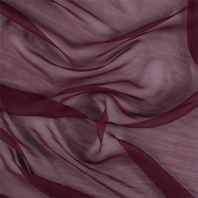 Runway Silks Burgundy Silk Chiffon Fabric – Reorderable