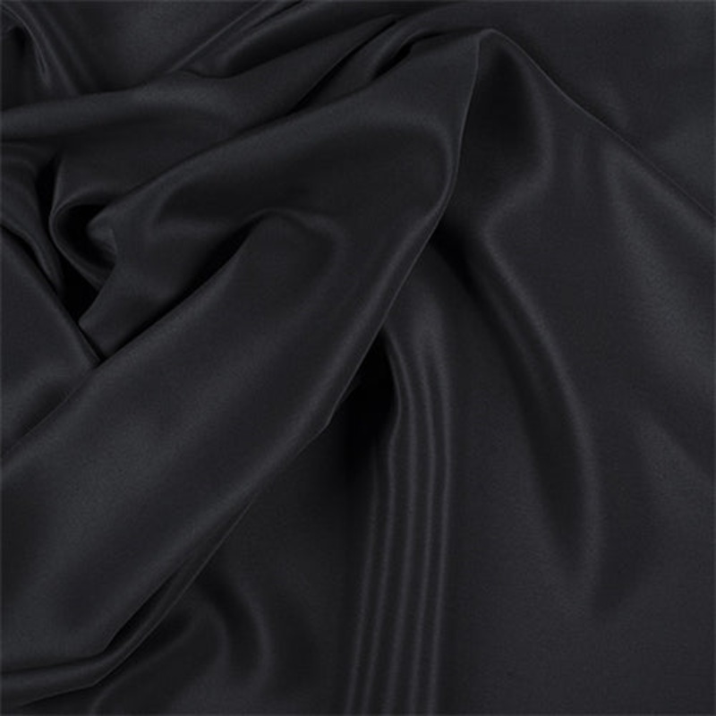 Runway Silks Black Silk Crepe de Chine Fabric – Reorderable