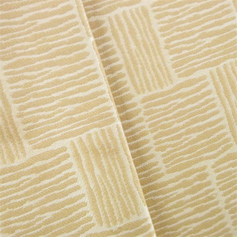 Beige/Ivory Linear Contemporary Jacquard Upholstery Fabric