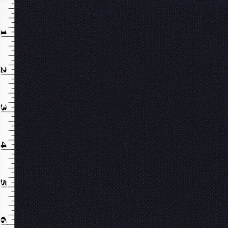 Basic Navy Blue Semi-Opaque Wool Blend Dobby Suiting Fabric
