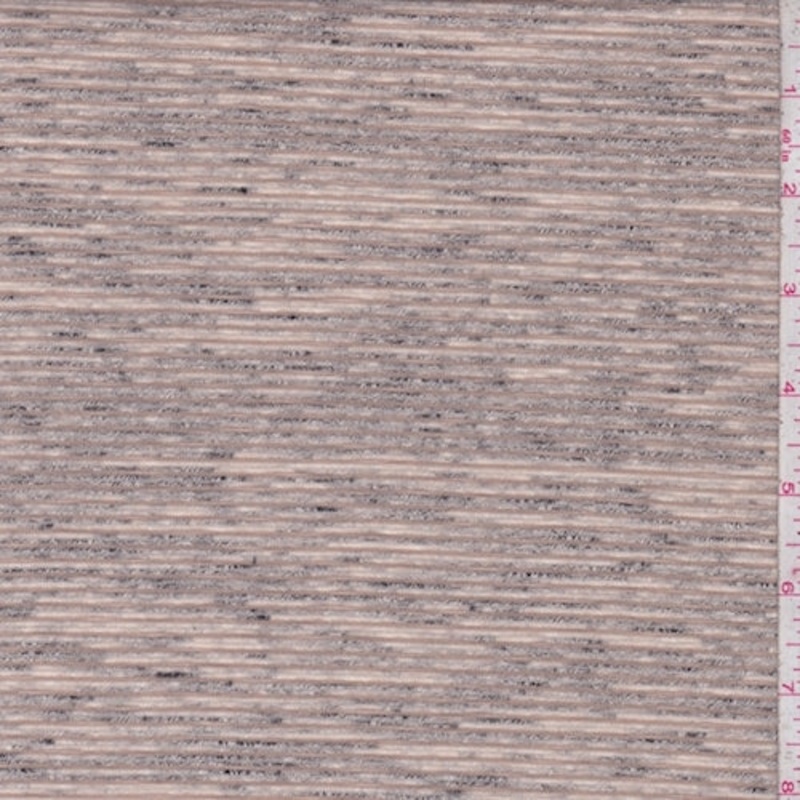 Almond/Tan/Black Static Stripe Jersey Knit Fabric
