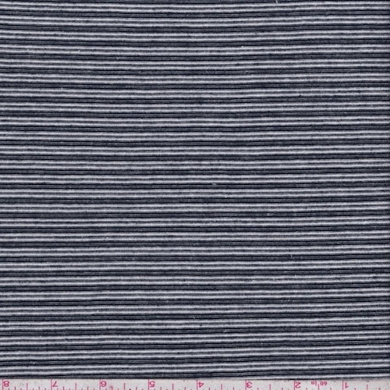 White/Navy Stripe Rayon Jersey Knit Fabric