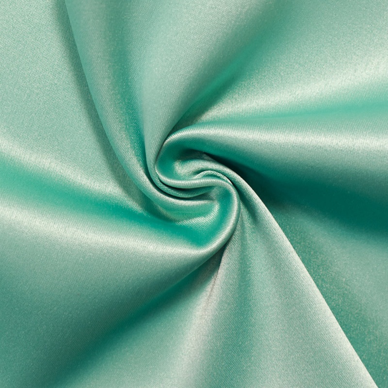 Aqua Teal Polyester Stretch Lamour Satin Woven Fabric