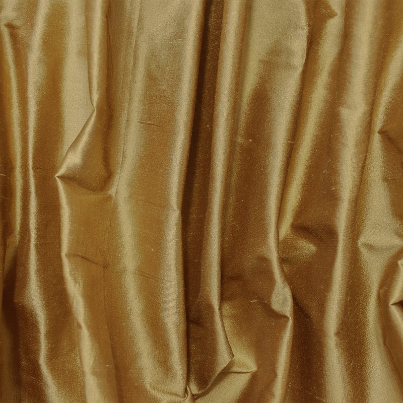 Beige-Brown Silk Iridescent Dupioni Woven Fabric