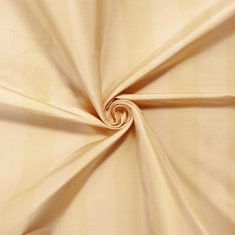Beige-Ivory Silk Iridescent Striped Taffeta Woven Fabric