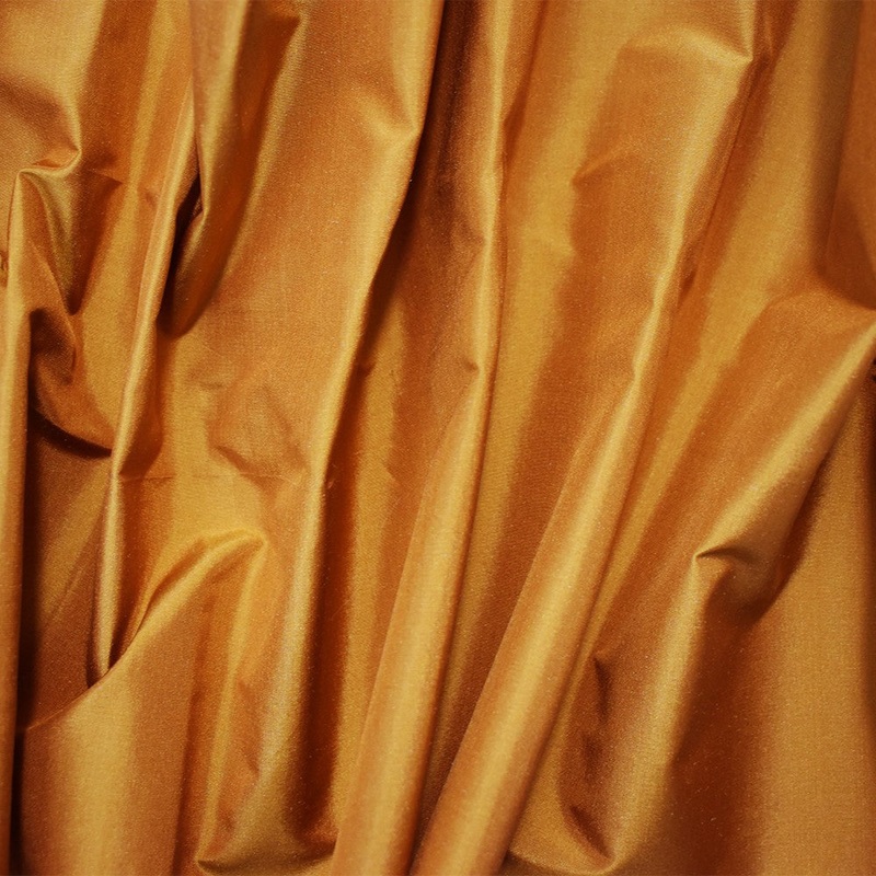 Yellow-Orange Silk Iridescent Shantung Woven Fabric