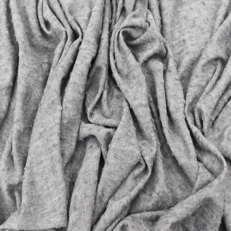 Basic Gray Clip Dot Jersey Knit Fabric