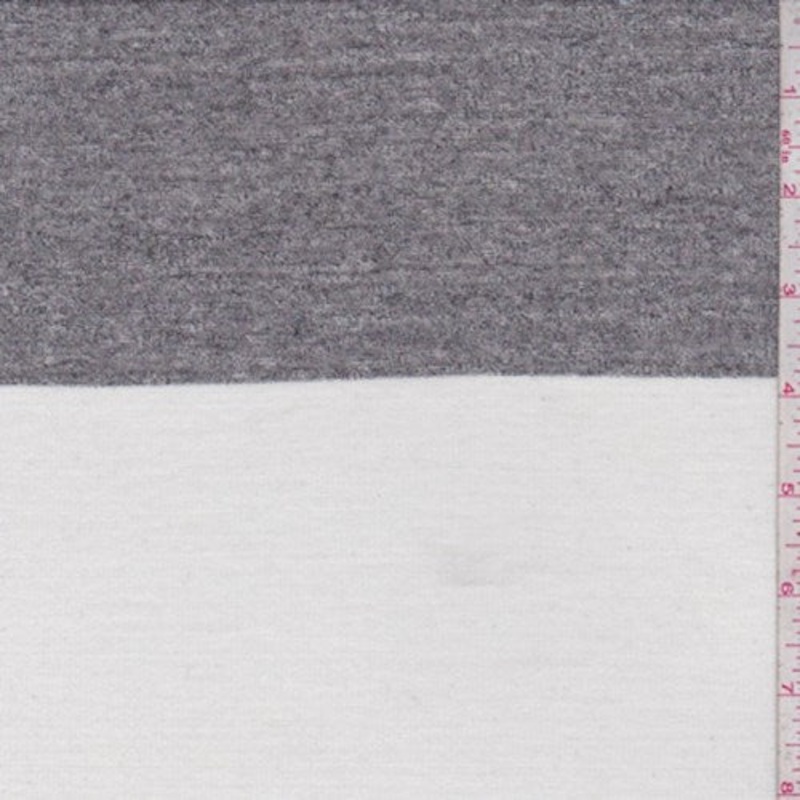 White/Stone Stripe Rayon Jersey Knit Fabric