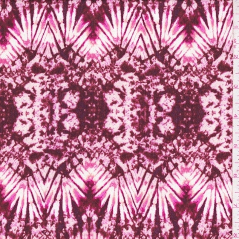 Wine/Pink Kaleidescope Crepon Fabric