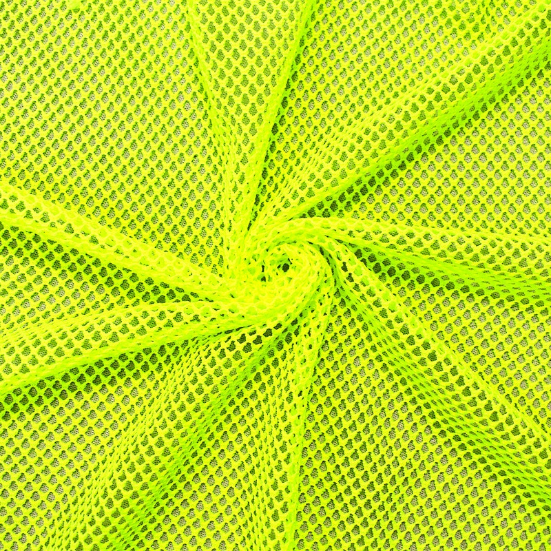 Yellow Poly Texture Athletic Mesh Knit Fabric