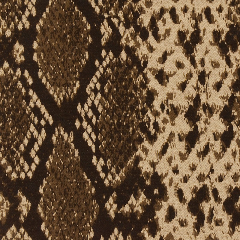 Beige-Multi Famous Designer Reptile Jacquard Stretch Double Knit Fabric