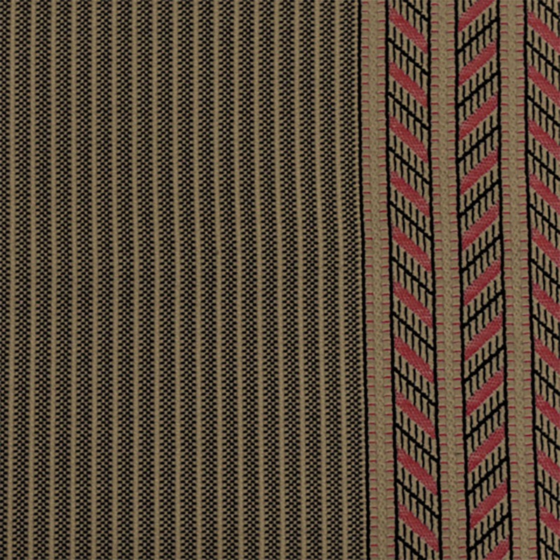 Beige-Multi Famous Maker Tribal Stripe Border Stretch Jacquard Knit Fabric