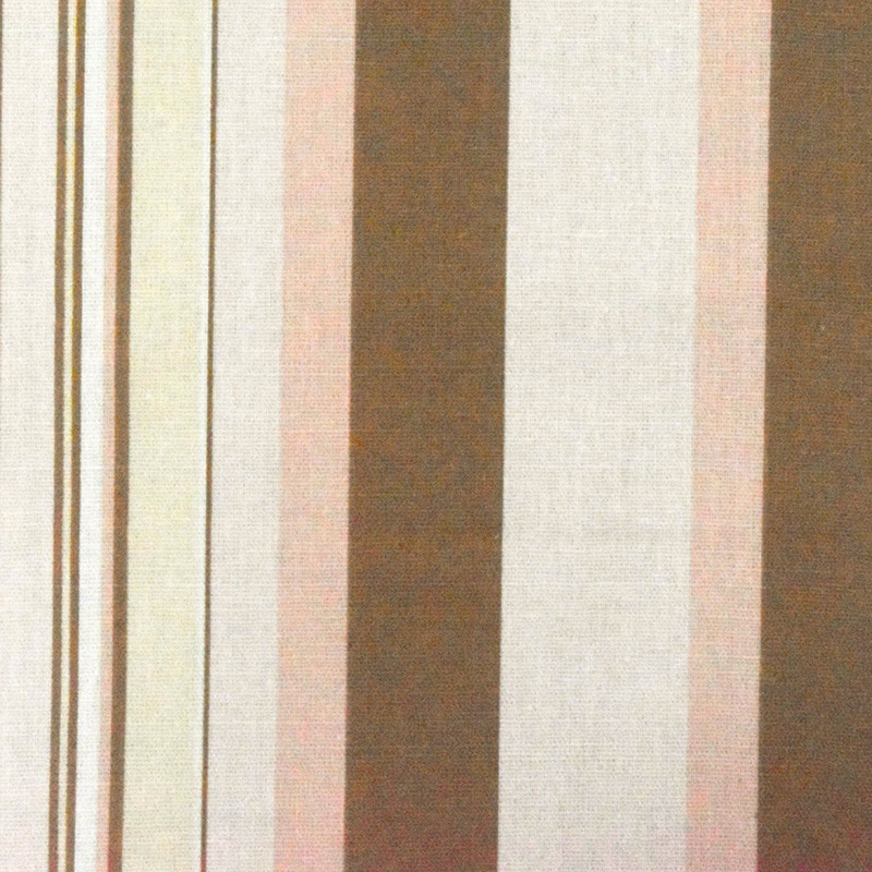 Beige-Pink-Multi Stripe Printed Slub Cotton Woven Shirting Fabric