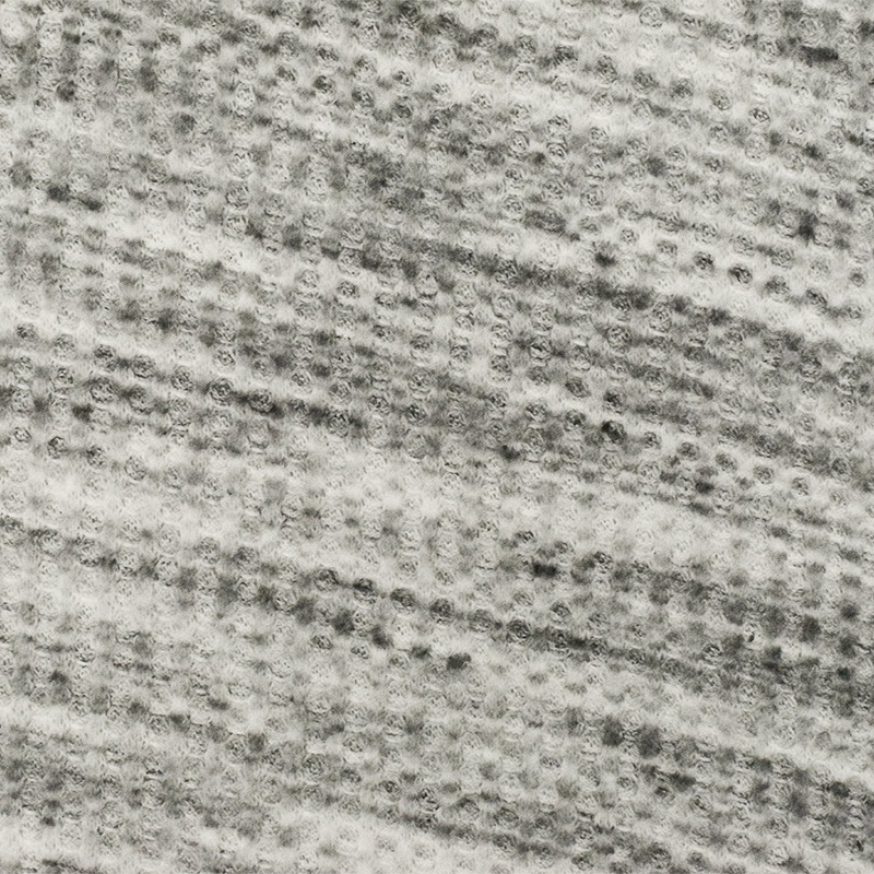 Ash Gray-White-Black Texture Stretch Brushed Thermal Knit Fabric