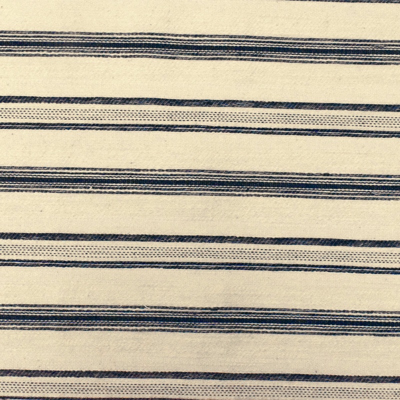 Basic Ivory-Blue Stripe Cotton Polyester Woven Jacketing Fabric