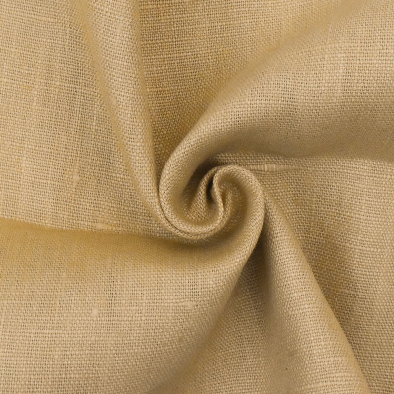 Beach Beige Solid Cross-Hatch Linen Home Decorating Fabric