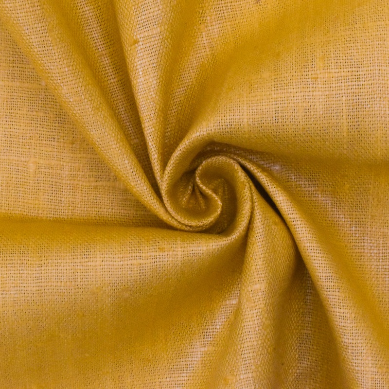 Beach Yellow Chris Stone Solid Cross-Hatch Linen Home Decorating Fabric