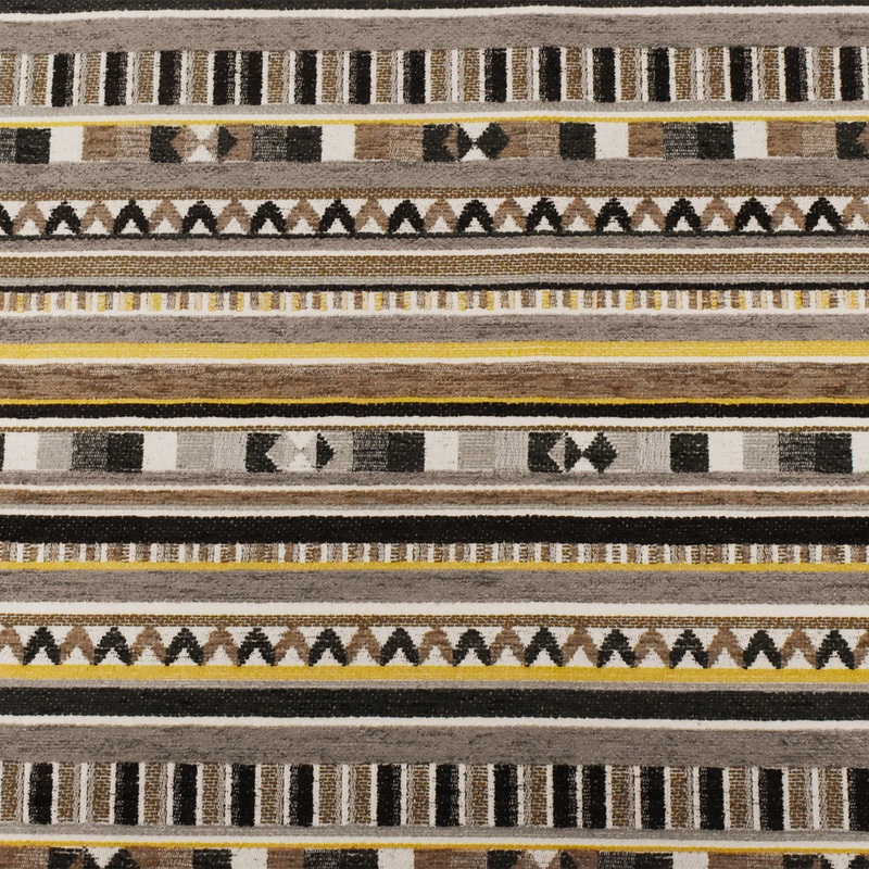 Beige-Multi Aztec Stripe Jacquard Poly Chenille Home Decorating Fabric