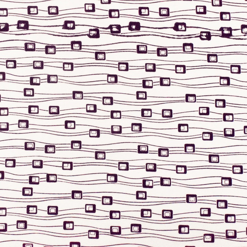 White-Purple Abstract Printed Stretch Spandex Cotton Jersey Knit Fabric