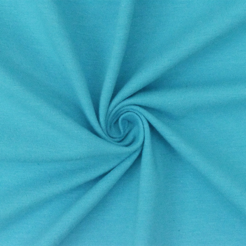 Aqua Blue Solid Stretch Cotton Spandex Jersey Knit Fabric