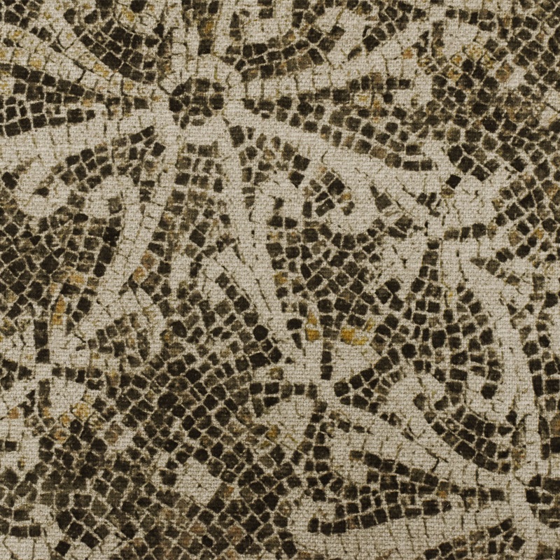 Beige-Multi Moroccan Tile Printed Linen Basket Canvas Decorating Fabric