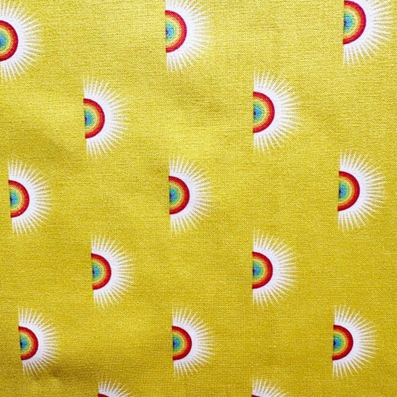 Yellow Multi Rainbow Tula Pink Quilting Print Cotton Fabric