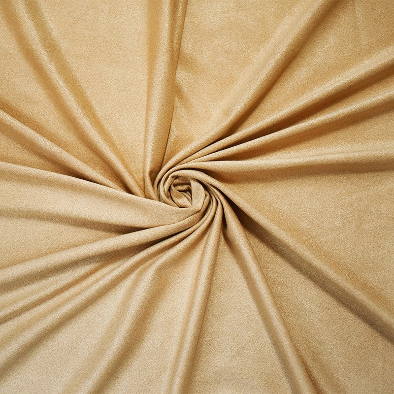 Beige Stretch Spandex Solid Microsuede Knit Fabric
