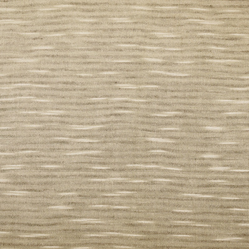 Beige-Gray Rayon Stretch Spandex Slub Stripe Pattern Jersey Knit Fabric