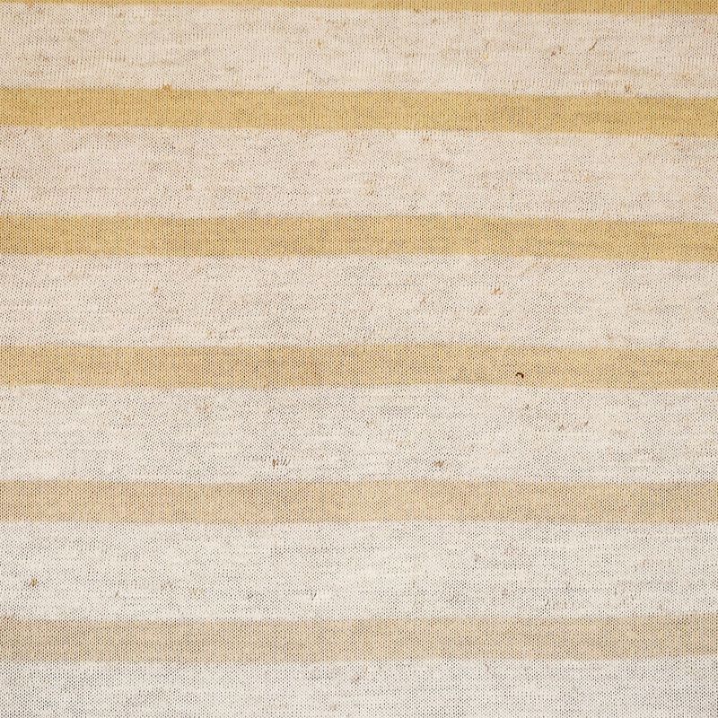 Beige-Gray-White Cotton Poly Striped Tissue Jersey Knit Fabric