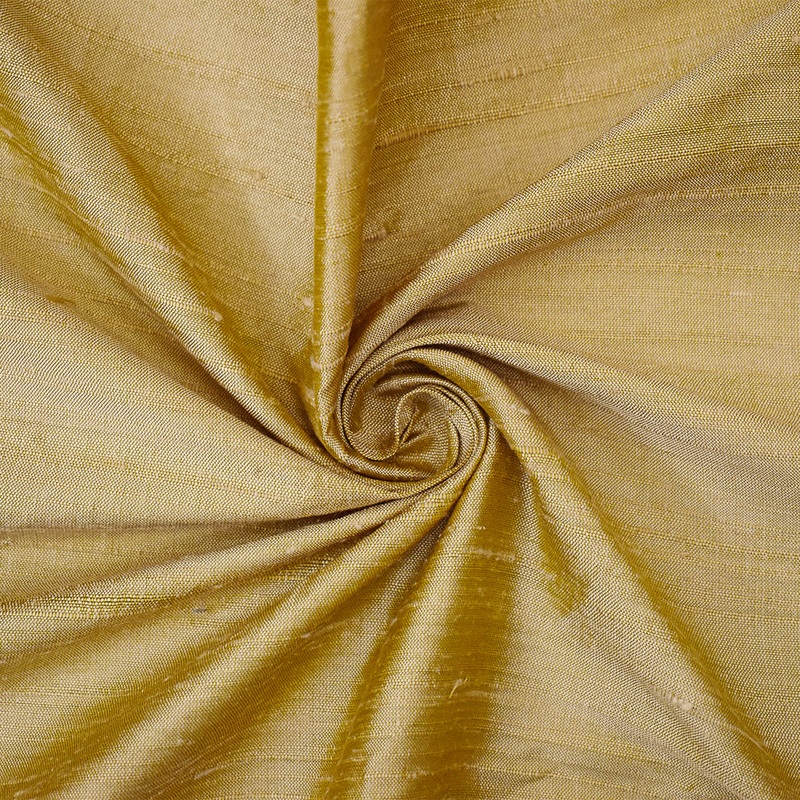 Yellow-Ivory Silk Iridescent Dupioni Woven Fabric