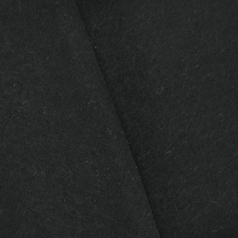 1 YD PC-Pitch Black Semi-Opaque Brushed Wool Blend Twill Jacketing Fabric