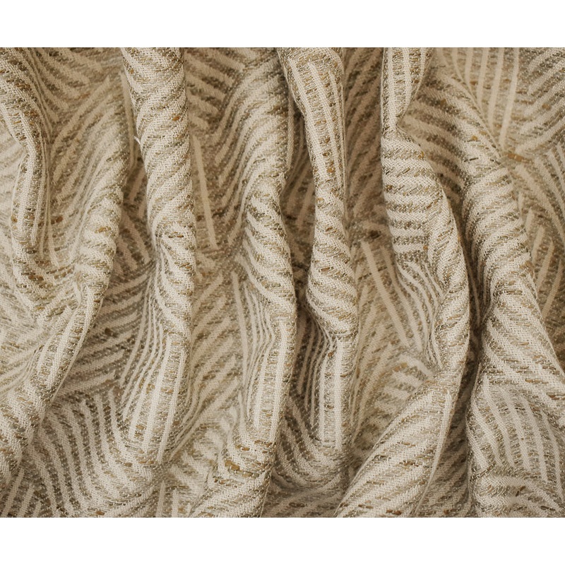 Beige-Gray-Brown Polyester Blend 3D Cube Stripe Damask Decorating Fabric