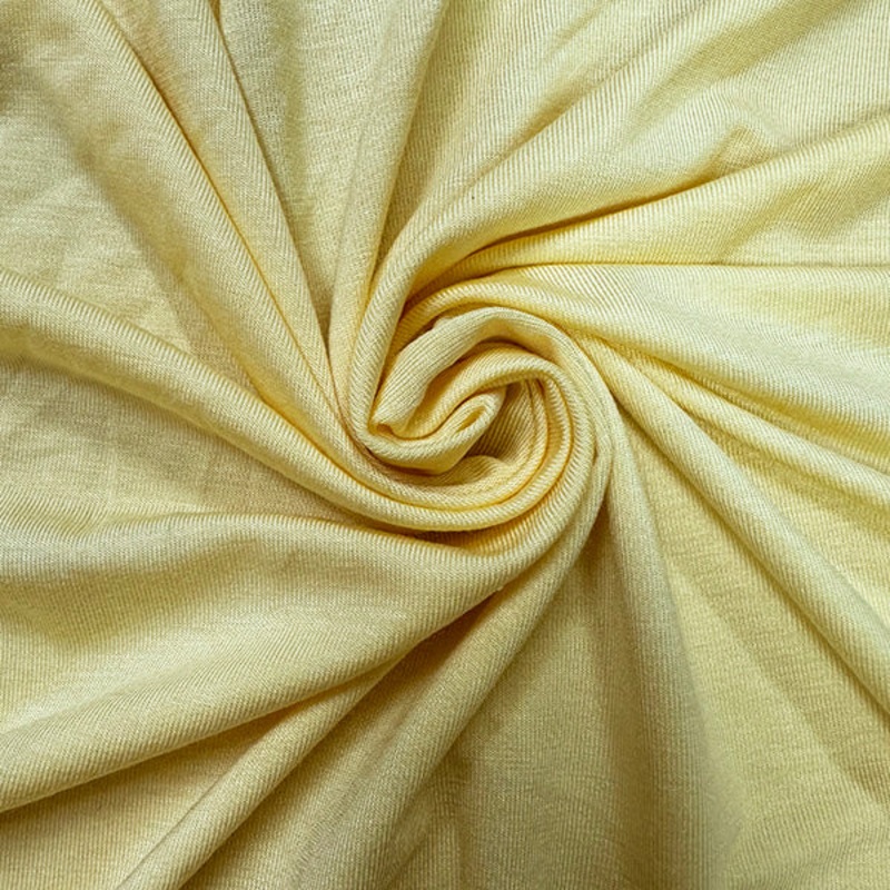 Yellow Solid Rayon Spandex Jersey Knit Fabric