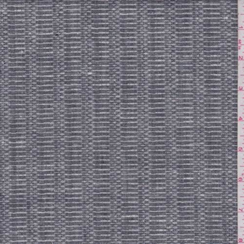 1 3/4 YD PC-Black Stripe Rayon Blend Suiting Fabric