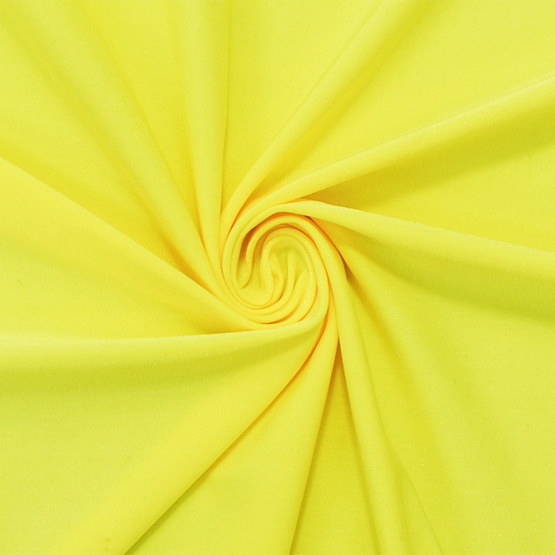 Yellow Poly Stretch Spandex Solid Activewear Knit Fabric