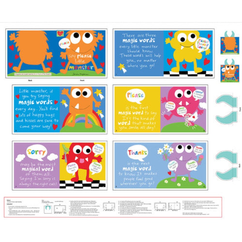 Huggable & Loveable XIII 36″ Book Panel – Say Please, Little Monster