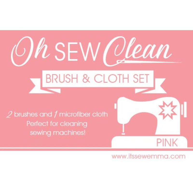 Oh Sew Clean Brush and Cloth Set Pink