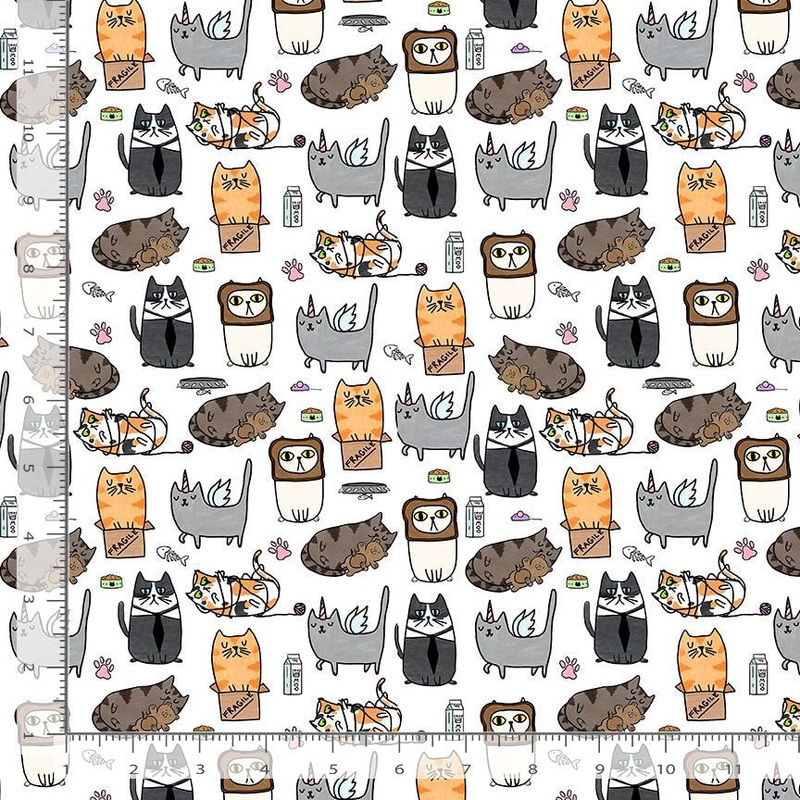 Wild Cat CD2954-WHITE Silly Kitties White
