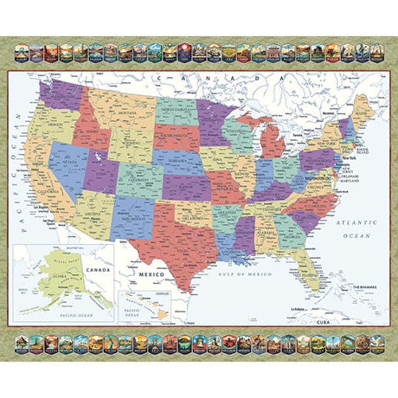 Where Are You From? 2600-31511-X 36″ Map Panel