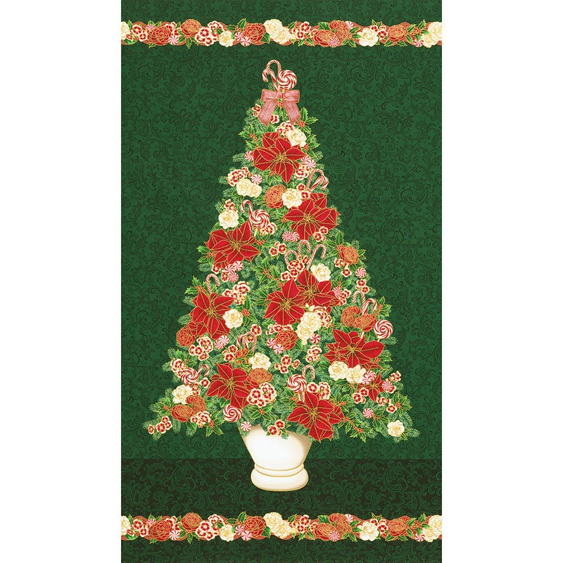 Holiday Flourish – Peppermint Twist 24″ Panel
