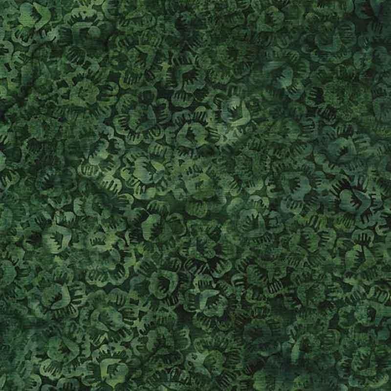 Woodblock Bouquets Pansy Hunter Green