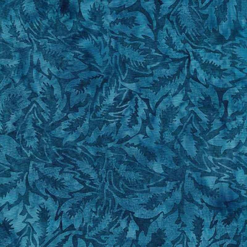 Woodcut Blossoms Lake Blue