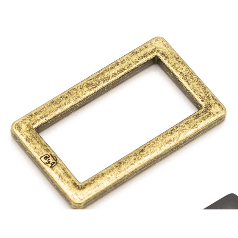 Hardware 1″ Flat Rectangle Rings–Antique Brass