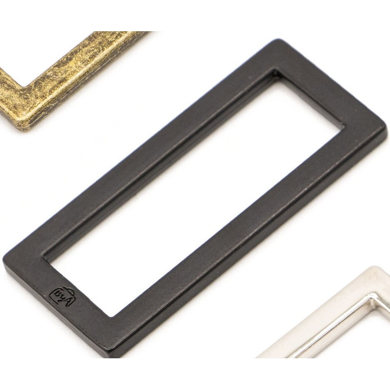 Hardware 1.5″ Flat Rectangle Rings–Black Metal