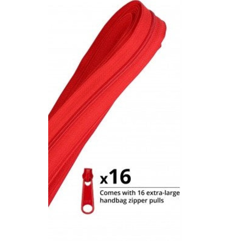 Zippers by the Yard Atom Red