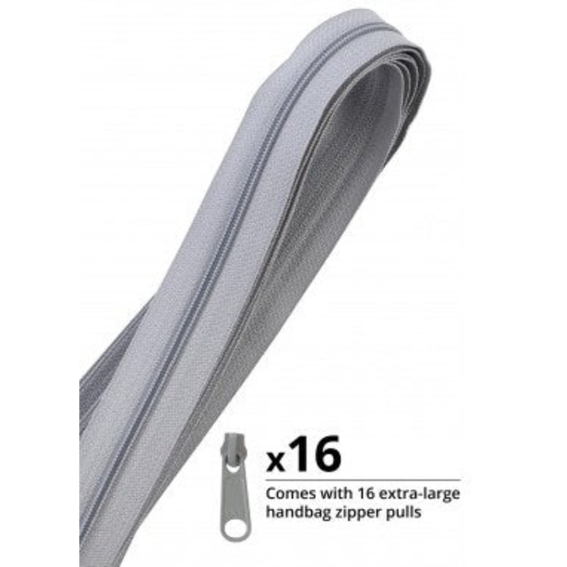 Zippers by the Yard Pewter