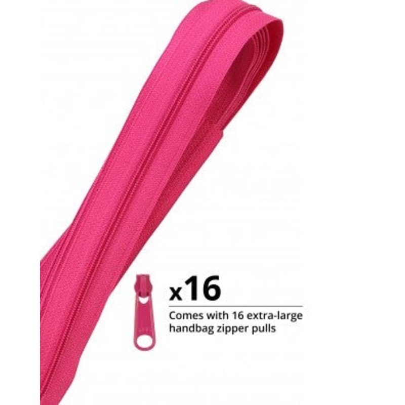 Zippers by the Yard Raspberry