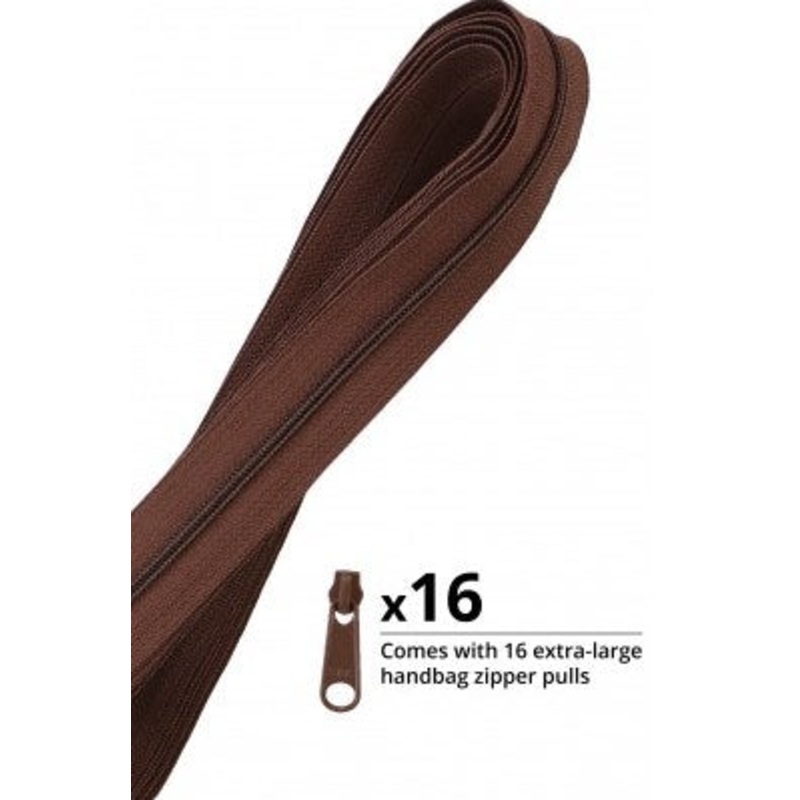 Zippers by the Yard Seal Brown