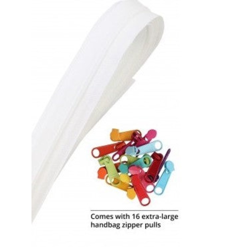Zippers by the Yard White Multi
