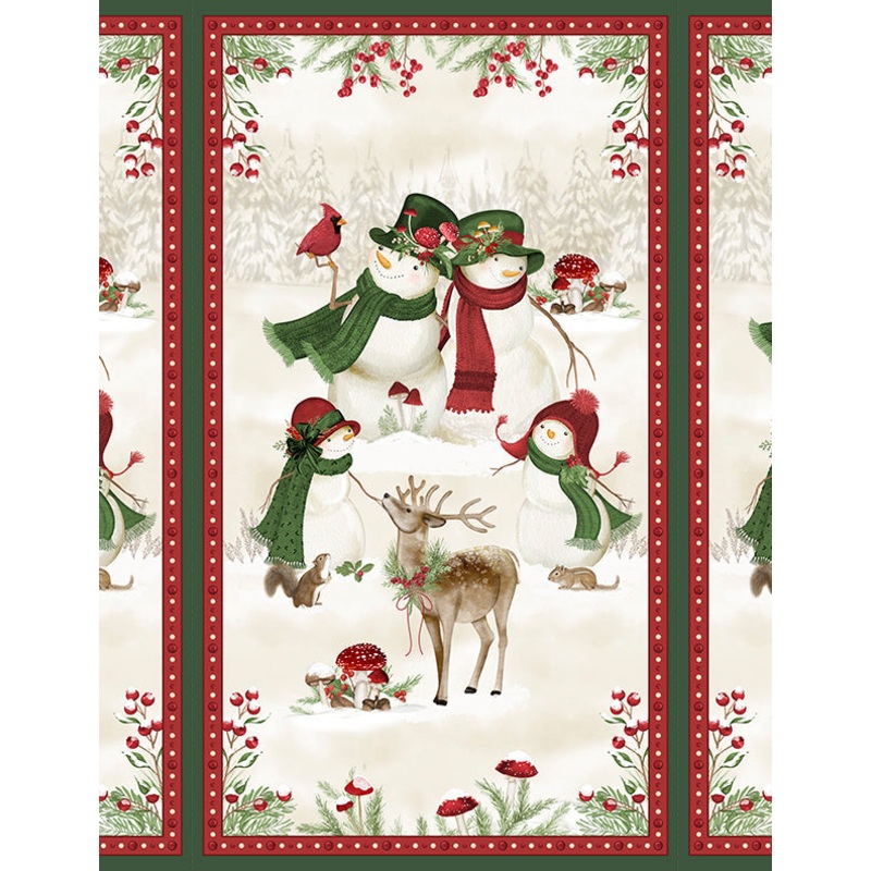 Woodland Snowmen 24″ Panel